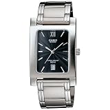 Casio Men's BEM100D-1AV Silver Stainless-Steel Quartz Watch with Black Dial