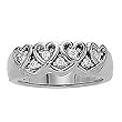 14K White Gold Diamond Heart Ring/Band - 0.14 Ct.