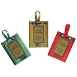 CR Gibson Holiday Ornament 4-Inch Photo Frames, Faux Leather, Gemstone, Set of 3