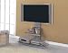 Kitchen & Housewares : Powell "Glossy Silver" Flat Panel TV & Component Stand (Chrome/Glass) (48"H x 24"W x 43"D)