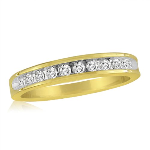 10K Yellow Gold Ladies Channel Set Diamond Anniversary Ring (1/4cttw. Sizes 5-7 1/2, I2-I/J)