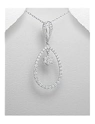 CZ Pendant Necklace In 92.5 Sterling Silver