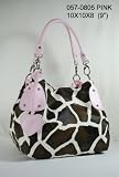 41rxlc%2B1hwL. SL160  Women Handbags Purses Giraffe Print Faux Leather Hobo Tote Bag Pink Trim