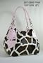 Women Handbags Purses Giraffe Print Faux Leather Hobo Tote Bag Pink Trim