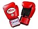 Twins Special Muay Thai Boxing Gloves - Dual Color - Premium Leather w/ Velcro - Red/Black 16oz