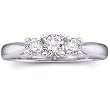 Platinum Diamond Three-Stone Engagement Ring - 0.50 Ct.