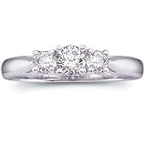 Platinum Diamond Three-Stone Engagement Ring - 0.50 Ct.