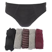 EX-STORES Mens Cotton Rich Plain Underwear Briefs (Pack Of 5)