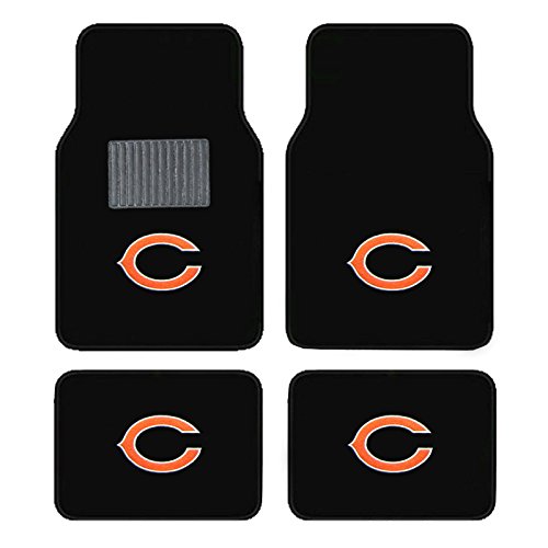 Newly Released Licensed Chicago Bears Embroidered Logo Carpet Floormats. Logo on all 4 Mats.