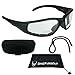 Motorcycle bifocal safety glasses +2.50 Foam Padded Z87 Safety Lenses with Zipper Hard Case and Sunglass String