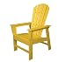 Polywood Outdoor Furniture South Beach Dining Chair, Lemon-Recycled Plastic Materials