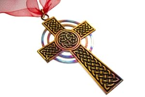 Celtic Cross Ornament with Ribbon