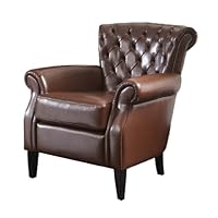 BEST Franklin Leather Club Chair, Brown
