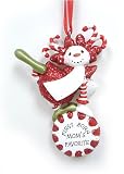 First Child Mom's Favorite Candy Snowman Christmas Ornament