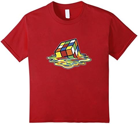 Kids Rubiks Cube Melting Cube Adult T-Shirt 10 Cranberry