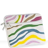 Multicolored Rainbow ZEBRA Neoprene CARRYING CASE POUCH for SYLVANIA ELITE 10.1 Inch / MSI WIND U100 10 inch NETBOOK PC CASE Cover CASE Carrying Bag