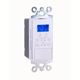White Swylite LST100+ Back-Lit Digital Wall Switch Timer by Swylite Corporation
