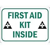 SmartSign Safety Sign, Legend "First Aid Kit Inside", Black/Green on White