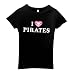 I Heart Pirates Junior Cut Sized Black T-Shirt