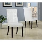Urban Seating Chairs with Tufted Buttons - Set of 2 (White) (38"H x 17"W x  ....