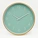 HIPPIH Large Indoor/Outdoor Silent Wall Clock Wood 12 Inches Non Ticking Digital Quiet Sweep Decorative Vintage Wooden Clocks with Glass Cover(Green)