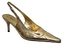 Goldie - Lovely detailed slingback in gold kid with subtle reptile print