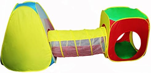 Roadacc (TM) 3PCS Kids Play Tent Set with Cubby-Tunnel-Teepee; Great Colorful Play House and Ground; Perfect Gift for Children Outdoor or Indoor