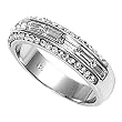 Sterling Silver w/ CZ Ring - 5mm Band Width - 6mm Face Height - Size: 5-10 - Clear CZ