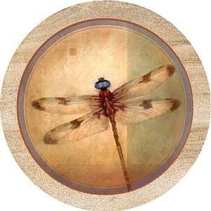 Set of Four Dragonfly Parchment Thirstystone Coasters - Style TS2129