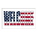 Welcome Flag Patriotic Design 4 - 3ft x 5ft Superknit Polyester