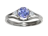 0.69 cts Genuine Purple Sapphire and Diamond Ring - 14kt White or Yellow Gold