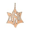 14K Rose Gold Star of David Pendant