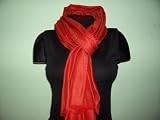 Red 100% Pure Silk Pashmina Scarf