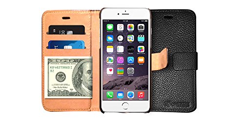 Iphone 6 Case, Techess Premium Leather Bookstyle Wallet Slim Flip Case Cover for Apple Iphone 6 (4.7") (Black)