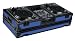 Marathon Flight Road MA-DJ10Wblkblue Battle Blue Black Series Coffin Holds 2 Turntables with 10-Inch Mixer with Low Profile Wheels