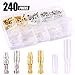 Swpeet 240Pcs Bullet Connectors Kit, 3.9mm Brass Bullet Male & Female Wire Terminals Connector with Insulation Cover for Motorcycle Scooter Car Truck with Insulation Sleeve