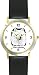 Samoyed (SC) Dog - WATCHBUDDY&reg; CLASSIC DELUXE TWO-TONE THEME WATCH - Arabic Numbers-Black Leather Strap-Size-Large ( Men's Size or Jumbo Women's Size )