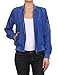makeitmint Women's Solid Zip Flight Bomber Jacket w/Zipper Pocket