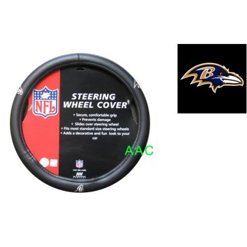 Official NFL License Steering Wheel Cover - Baltimore Ravens