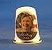 Porcelain China Collectable Thimble - Hilary Clinton 2016 US Presidentail Elections -- Free Gift Box