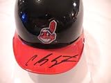 CARLOS SANTANA SIGNED AUTOGRAPHED MINI HELMET CLEVELAND INDIANS PROOF COA + HOLOGRAM
