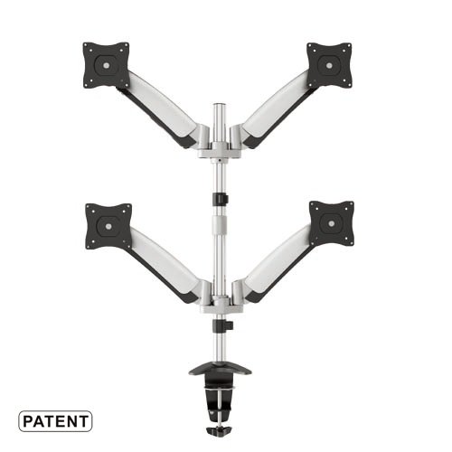 Mount-It! Articulating Expandable Monitor Computer Quad Desk Mount Spring Arm Quick Release - Aluminum Counterbalance Freely Adjustable On Sale