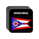US State Flag - SEVEN HILLS, Ohio (OH) Set of 4 Mini-Mousepad Coasters