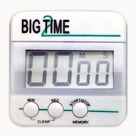 Ashley Big Time Digital Timer, White | Large, easy-to-read digits ensure accurate readings