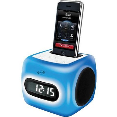 iLive Clock Radio for iPhoneÂ® and iPodÂ® - Multicolor ICP360