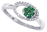 0.10ct Genuine Emerald Diamond Right Hand Ring in 14Kt White Gold