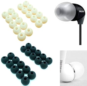【クリックで詳細表示】ROOM28(ルーム28) 20個 セット【 シリコン イヤホン イヤーピース 口径 4mm S M L サイズ 】イヤホンキャップ スペア 交換用 サムスン Galaxy S4 Sony ノイズキャンセリング など 対応 (06 口径 4mm ブラック S)： スポーツ＆アウトドア
