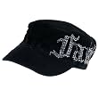 FAITH Crystal Frayed Cadet Hat Cap Adjustable Black
