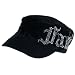 FAITH Crystal Frayed Cadet Hat Cap Adjustable Black