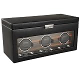 Wolf Designs Module 27 Roadster Triple Watch Winder with Cover and Storage Black on sale